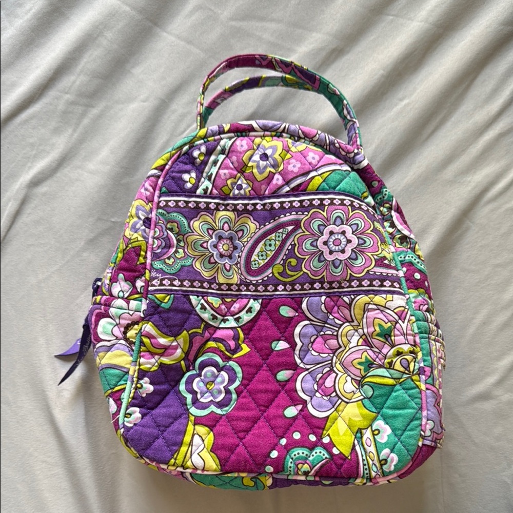 Vera Bradley Purple Floral Quilted Lunch Bag